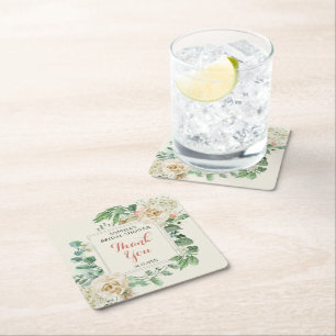 Classic Boho Roos Bloemen Vrijgezellenfeest Kartonnen Onderzetters