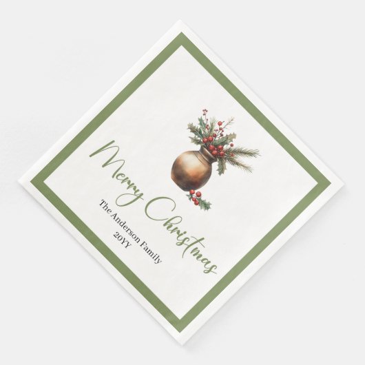 Classic Boho Scandinavian Christmas Wreath Napkins Servet (Hoek)