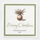 Classic Boho Scandinavian Christmas Wreath Napkins Servet (Voorkant)