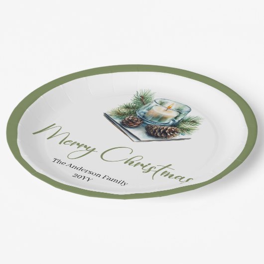 Classic Boho Scandinavian Christmas Wreath Plates Papieren Bordje (Gekanteld)