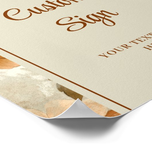 Classic Boho Terra Cotta Ivory Sage Floral Custom  Poster (Hoek)