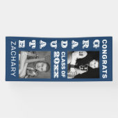 Classic Bold Foto Blauw Afstuderen Spandoek (Horizontaal)