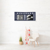 Classic Bold Photo Navy Blauw Afstuderen Spandoek (Insitu)