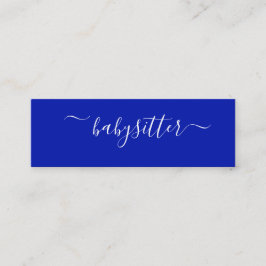 Classic Bold Zaffre|Navy Blue Nanny Babyzittend Mini Visitekaartje
