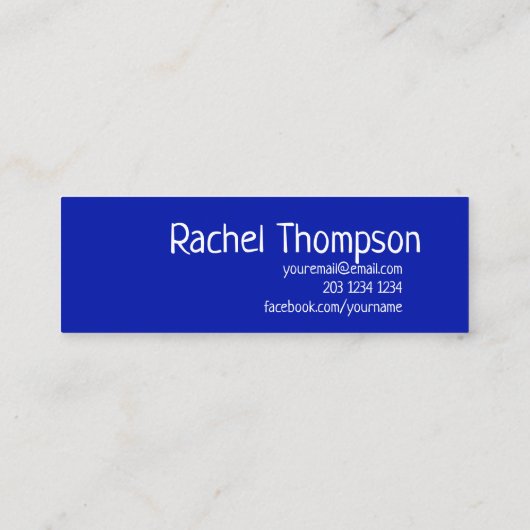 Classic Bold Zaffre|Navy Blue Nanny Babyzittend Mini Visitekaartje (Achterkant)