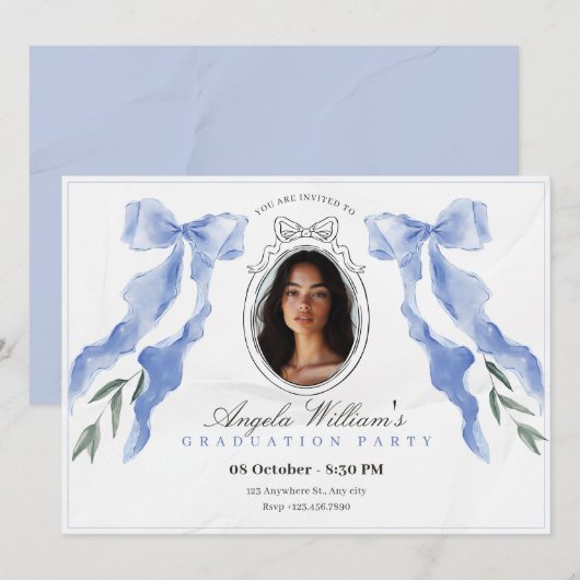 Classic boog elegante foto Afstuderen Kaart (Voorkant / Achterkant)