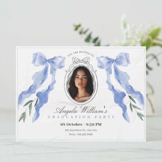 Classic boog elegante foto Afstuderen Kaart (Staand voorkant)