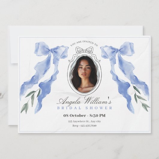 Classic boog elegante foto vrijgezellenfeest kaart (Voorkant)