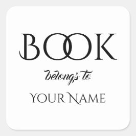 Classic Book behoort tot Jouw naam Square Sticker
