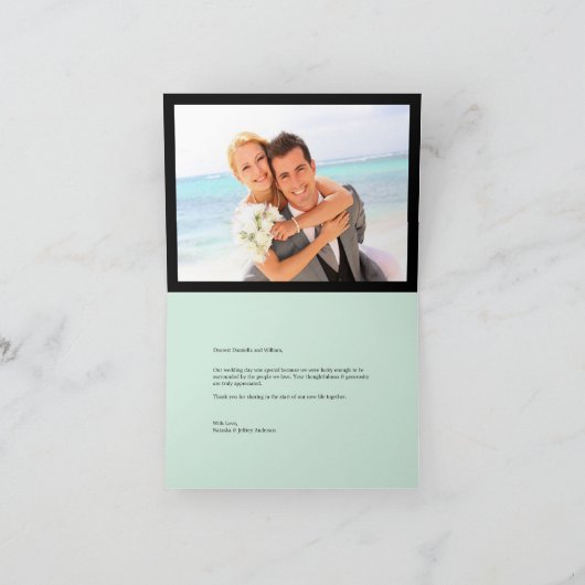 Classic Book Bord 4 Multi Photo Elegant Wedding Bedankkaart (Binnen)