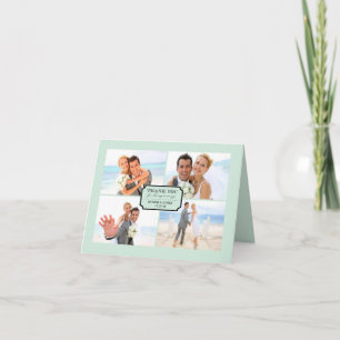 Classic Book Bord 4 Multi Photo Elegant Wedding Bedankkaart