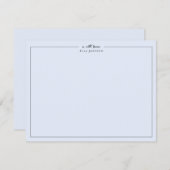 Classic Bord Blauw vrouwelijke Professional Bedankkaart (Voorkant / Achterkant)