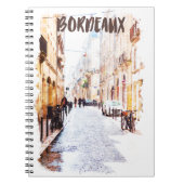 Classic Bordeaux Frankrijk Waterverf Reizen Notitieboek (Voorkant)