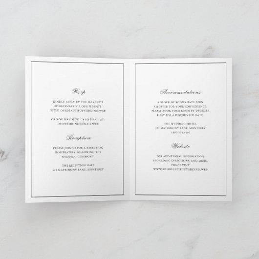 Classic Border Black and White Timeless Wedding (Binnen)