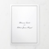 Classic Border Black and White Timeless Wedding Drieluik Uitnodiging (Cover)