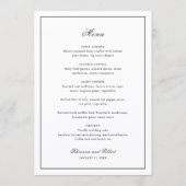 Classic Border Black and White Timeless Wedding Menu (Voorkant)