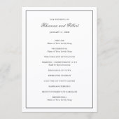 Classic Border Black and White Timeless Wedding Programmakaart (Voorkant)