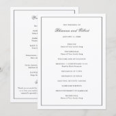 Classic Border Black and White Timeless Wedding Programmakaart (Voorkant / Achterkant)