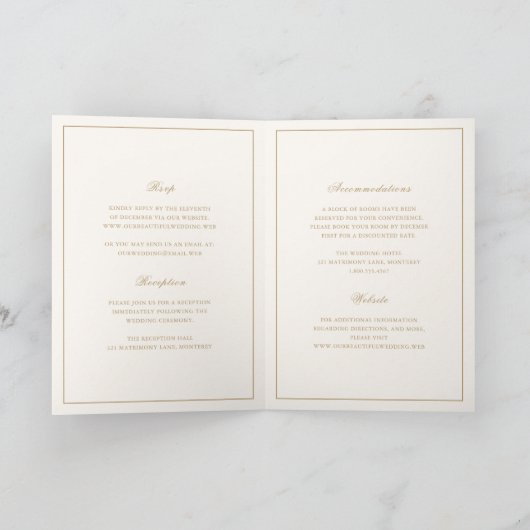 Classic Border Ivory and Gold Timeless Wedding (Binnen)