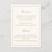 Classic Border Ivory and Gold Timeless Wedding Informatiekaartje (Voorkant)