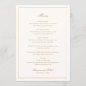 Classic Border Ivory and Gold Timeless Wedding Menu (Voorkant)