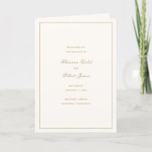 Classic Border Ivory and Gold Timeless Wedding Programma (Voorkant)