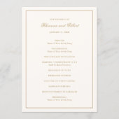 Classic Border Ivory and Gold Timeless Wedding Programmakaart (Voorkant)