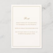Classic Border Ivory and Gold Timeless Wedding RSVP Kaartje (Voorkant)