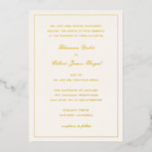 Classic Border Ivory Timeless Wedding Folie Uitnodiging (Voorkant)