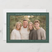 Classic Border New Year Photo Feestdagenkaart (Voorkant)