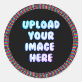 Classic Border Round Sticker with a Business Logo (Voorkant)