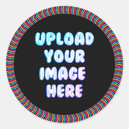 Classic Border Round Sticker with a Business Logo (Voorkant)