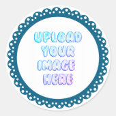 Classic Border Round Sticker with a Business Logo (Voorkant)