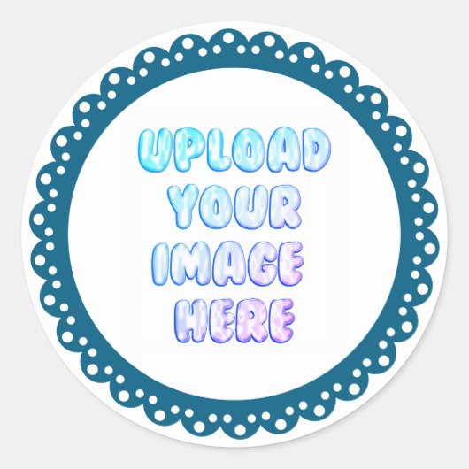 Classic Border Round Sticker with a Business Logo (Voorkant)