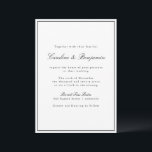 Classic Border Script Black White Elegant Wedding Kaart<br><div class="desc">Klassiek Traditioneel Manuscript Elegant Wedding Uitnodiging met Narrow Grens in Zwart op een Witte Achtergrond</div>