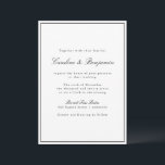 Classic Border Script Black White Elegant Wedding Kaart<br><div class="desc">Klassiek Traditioneel Manuscript Elegant Wedding Uitnodiging met Narrow Grens in Zwart op een Witte Achtergrond</div>