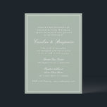 Classic Border Script Elegant Wedding Sage RSVP Kaart<br><div class="desc">This classic wedding invitation features a soft sage green background, refined serif typography, and an elegant double-line border. The formal wording and balanced layout create a timeless, traditional feel while the muted color palette keeps it fresh and modern. Perfect for couples planning a garden, estate, or classic ceremony with a...</div>