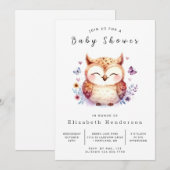 Classic Bossen Owl Baby shower Kaart (Voorkant / Achterkant)