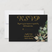 CLASSIC BOTANICAL BLACK All Occassion RSVP Kaart (Voorkant)