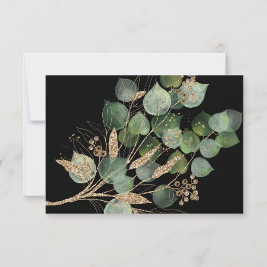 CLASSIC BOTANICAL BLACK All Occassion RSVP Kaart (Achterkant)