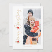 Classic Botanical Bouquet Merry-kerstfoto (Voorkant)