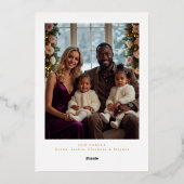 Classic Botanical Oval Frame Traditional Christmas Folie Feestdagenkaart (Achterkant)