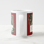 Classic Botanical Red Custom Photo Christmas Grote Koffiekop (Achterkant)