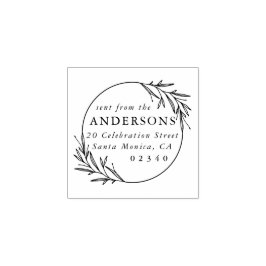 Classic Botanical Verzonden Van Naam Retouradres Rubberstempel