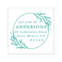 Classic Botanical Verzonden Van Naam Retouradres Zelfinktende Stempel