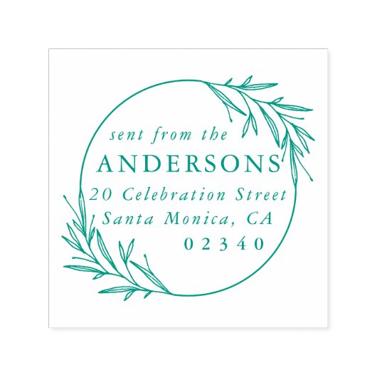 Classic Botanical Verzonden Van Naam Retouradres Zelfinktende Stempel (Design)