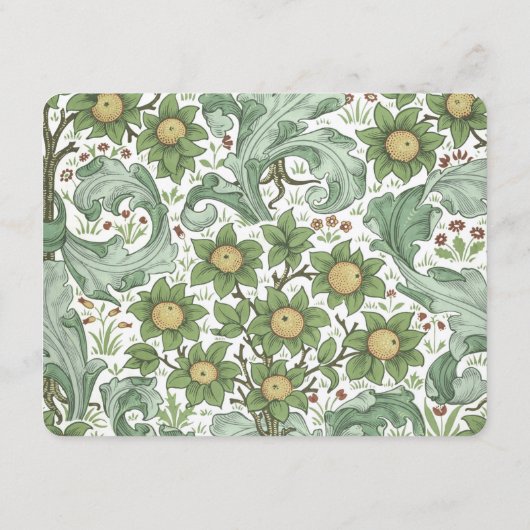 Classic Botanische Bruiloft Informatie Kaart (Achterkant)