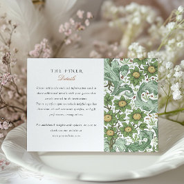 Classic Botanische Bruiloft Informatie Kaart