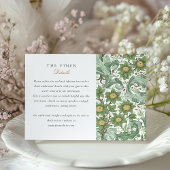 Classic Botanische Bruiloft Informatie Kaart