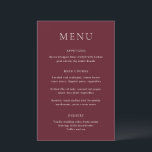 Classic Bourgogne Elegant Wedding Menu<br><div class="desc">Elegant huwelijksmenu met traditionele serif lettertypen in een eenvoudige lay-out.</div>